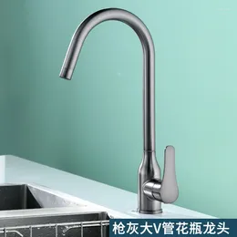 Kitchen Faucets Stainless Steel Faucet 360 Degree Rotate Gun Grey Tap Cold Water Sink Mixer Nozzle