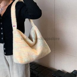 Shoulder Bags Bags Bag Zipper Crossbody Bag Rainbow Handbag Fuzzy Shoulder Bag Slouchy Travel Bagstylishhandbagsstore