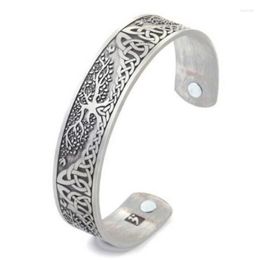 Bangle Viking Bracelet Celtic Knot Tree Opening Adjustable Cuff Women Men's Vintage Jewellery Gift