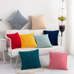 Pillow 2Pcs Case Solid Color Throw Pillowcase Decorative Dustproof Plush Sofa Cover