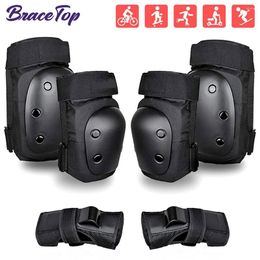 Knee Pads Sports Skateboard Elbow Wrist Guards Kids Youth Adult 6 In 1 Protective Gear Set Cycling Biking Bicycle Scooter