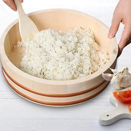 Dinnerware Sets Wooden Japanese Cuisine Sushi Rice Barrel Korean Bibimbap Bucket Mix Bamboo Serving Tray