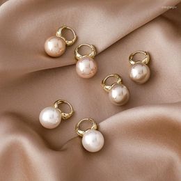 Hoop Earrings Fashion Trendy Imitation Pearl Ball Drop For Women Girls Style Chic Summer Jewellery MS246