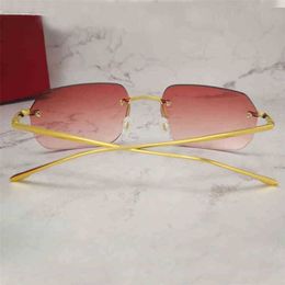2023 Designer Glasses Model Custom Men Women Fashion Sun Glasses Street Protect Rimless Eyewear Sunglasses
