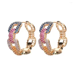 Hoop Earrings Autumn 2023 Fashion And Temperament Women's Colourful Zircon Suitable For Women/Girls' Wedding Party Jewellery Gifts