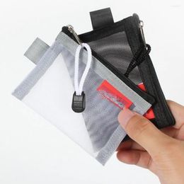Card Holders Mesh Storage Bag Mini Transparent Bank Holder Zipper ID Portable File Organiser