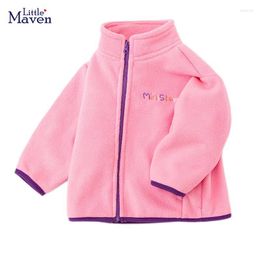 Jackets Little Maven 2023 Baby Girls Teenagers Autumn Casual Clothes Fleece Warm Coat Lovely Children Outwear Soft And Comfort For Kids