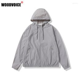 Men's Jackets 2023 Summer Thin Hooded Jacket For Men Breathable Quick Dry Skin Windbreaker Outdoor Sports Mele Casual Anti UV Coat