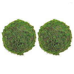 Garden Decorations 2 Pcs Artificial Moss Ball Wedding Balls Japanese Imitation Hanging Natural Bowl Filler