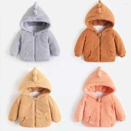 Jackets Baby Girls Fleece Coat 1 To 4 Yrs Children's Thick Warm Clothing 2023 Fall Winter Boys Korean Style Outerwear Kid Cartoon Jacket