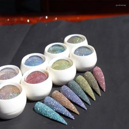 Nail Glitter 1Jar Luminous Reflected Powder Glow In The Dark Sparkly Sand Pigment Dust Holo MN2