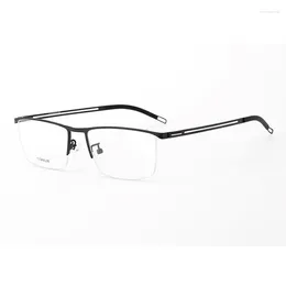 Sunglasses Frames Business Spring Leg Half Eyeglass Titanium Alloy Optical Square Retro Eyewear Glasses