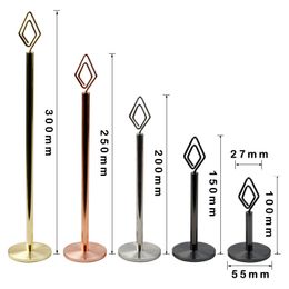 200pcs 30CM Party Supplies Table Number Stand Place Card Holders Table Number Holders Wedding Party Office Desk Name Memo Clips silver black Gold Rose