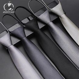 Lazy Zipper Neck Ties for Men, Blue Formal Business Purple Grey Black Neck Ties, Perfect for Work and Interview