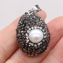 Charms Natural Semi-precious Stone Water Droplets Shape Pearl Pendant 20x25-25x30mm For Jewellery Making Necklaces Gift WomenCharms