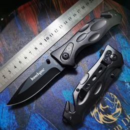 Multi function Folding Knife Portable Camping Knife Stainless Steel Pocket Knife Outdoor EDC Tool Cutter Blades Fruit Knifes Black