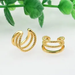 Hoop Earrings No Hole Earring For Women Nickel Free Gold Plated Copper Multi Layer Clip On Pin