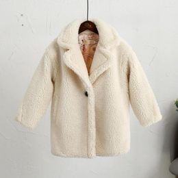 Jackets 8 Colors Children's Faux Fur Coat Baby Teddy Bear Thicken Warm Outerwear Long Overcoat Modis Kids Clothes Winter Y14