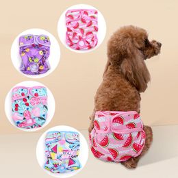 Dog Apparel Female Physiological Pants Sweet Printed Panties Pet Supplies Menstrual Reusable Diapers For Dogs Puppy Underwear