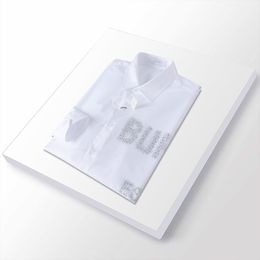 2023designer 남자 남자 드레스 셔츠 비즈니스 패션 캐주얼 클래식 베리 슬리브 셔츠 브랜드 남자 4 계절 슬림 셔츠 브랜드 의류 디자이너 고급 AA 의류 m-3xl