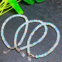 Bangle Natural Opal Bracelet Fortune Energy Gemstone Mineral String Woman Amulet Jewelry Healing Gift 1pcs 4.2MM