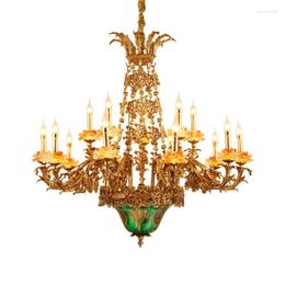 Chandeliers DINGFAN Elegant Classical Empire Hanging Lights Old Fashion Brass Pendant Lamp French Antique Copper Chandelier