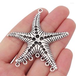 Pendant Necklaces 5 X Tibetan Silver Large Starfish Chandelier Connectors Charms Pendants For Necklace Earring Making Findings Accessories
