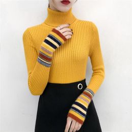 Women's Sweaters 2023 Autumn Winter High-neck Sweater Women Thick Bottoming Long Sleeves Inside Slim Tights Elastic Pullover Line