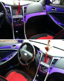 For Hyundai sonata 8 20112014 Interior Central Control Panel Door Handle 5D Carbon Fiber Stickers Decals Car styling Accessorie6623975