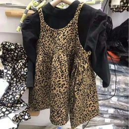 Clothing Sets Leopard Pattern Kids Set Children 2023 Autumn Clothes Tshirt Dress Baby Girls Outfits Tracksuit Conjuntos De Vestido