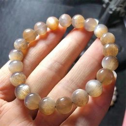 Bangle Natural Golden Skeeton Crystal Bracelet Bracelets Bead Stretch Healing Gemstone Birthday Present 1PCS 9MM