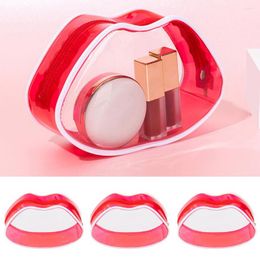 Cosmetic Bags Make Up Bag Hand-held Large Capacity Multi-layer Lips Shape Hairdressing Embroidery Tool Kit Cosmetics Storage Case Toiletry