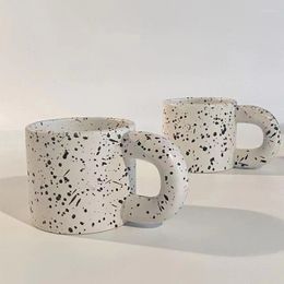 Mugs Ins Style Ceramic Coffee Mug Big Earrings Fat Hand-Glazed Stained Dirty Cup Handmade Milk