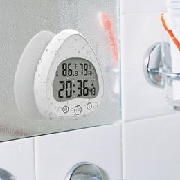 Wall Clocks Kitchen Clock Bathroom LCD Digital Waterproof Shower Timer Second Counter Temperature And Humidity Display 40JA