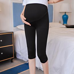 Maternity Bottoms 032# Summer Thin Modal Maternity Short Pants Belly Pencil Capris Legging Clothes for Pregnant Women Casual Pregnancy Bottoming 230404