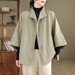 Women's Jackets Coated 2023 Spring And Autumn Loose Oversize Solid Colour Jacket Women