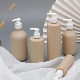 Storage Bottles Refillable 100/250/300/400/500ml Degradable Sub-Bottling Hand Sanitizer Lotion Bottle Cosmetic Shampoo Shower Gel Straw