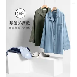 Men's Sleepwear 2024 Pyjama Sets Simple Long Sleeve Cotton Top Pant Leisure Outwear Soft Autumn Winter Plus Size Loungewear