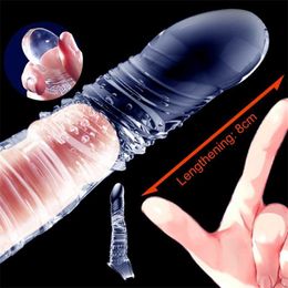 Sex toy massager Penis Sleeve Extender Reusable Toys for Men Enlarger Delay Ejaculation Enlargement Shop