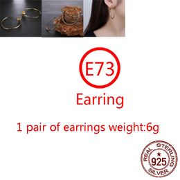 E73 S925 Pure Silver Ear Studs Personalized Classic Punk Hip Hop Style Gold Plated Cross Flower Earrings Jewelry Design Gift for Lovers