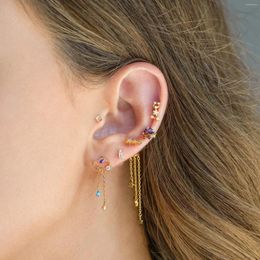 Stud Earrings Ins Long Tassel Star Earring For Women Exquisite Gold-plated Zircon Fashion Aesthetic Jewelry Gift