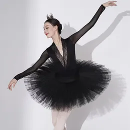 Stage Wear Ballet Dance Professional Performance Tutu Skirt Adult Ballerina Swan Lake Hard Mesh White Black Tutus With Briefs