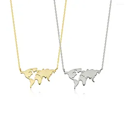Chains Jeshayuan Global Necklace Globetrotter Gift Earth Outline For Women
