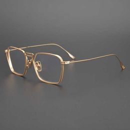 Women's Luxury Designer Japanese box pure titanium ultra-light eyeglass frame short-sighted mirror hand-made matte temperament full-frame for men