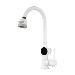 Bathroom Sink Faucets Kitchen Faucet Temperature Display White Digital Led Screen Cold Mixer Tap Multi-Function