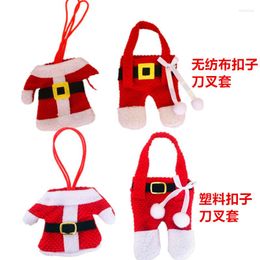 Christmas Decorations 3 Pants Jackets Happy Santa Silverware Holders Pockets Dinner Decor Festas Year
