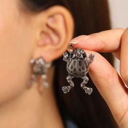 Dangle Earrings Vintage Simulation Frog For Women Exaggerated Animal Toad Ear Studs Jewellery Trendy Accessories Halloween Party Gifts