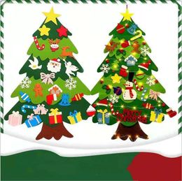 Nova árvore de natal de feltro crianças quebra-cabeça artesanal diy decoração de natal não tecido decorativo tridimensional pingente