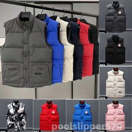 Fashion Versatile Winter men and women warm Goose down vest sleeveless jacket Classic Feather Weskit Jackets Casual Canada Vests Coat Puffer Doudoune Homme parka