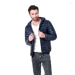 Men's Down 2023 Cotton Winter Jacket Fashion Mens Solid Breathable Lightweight Coat